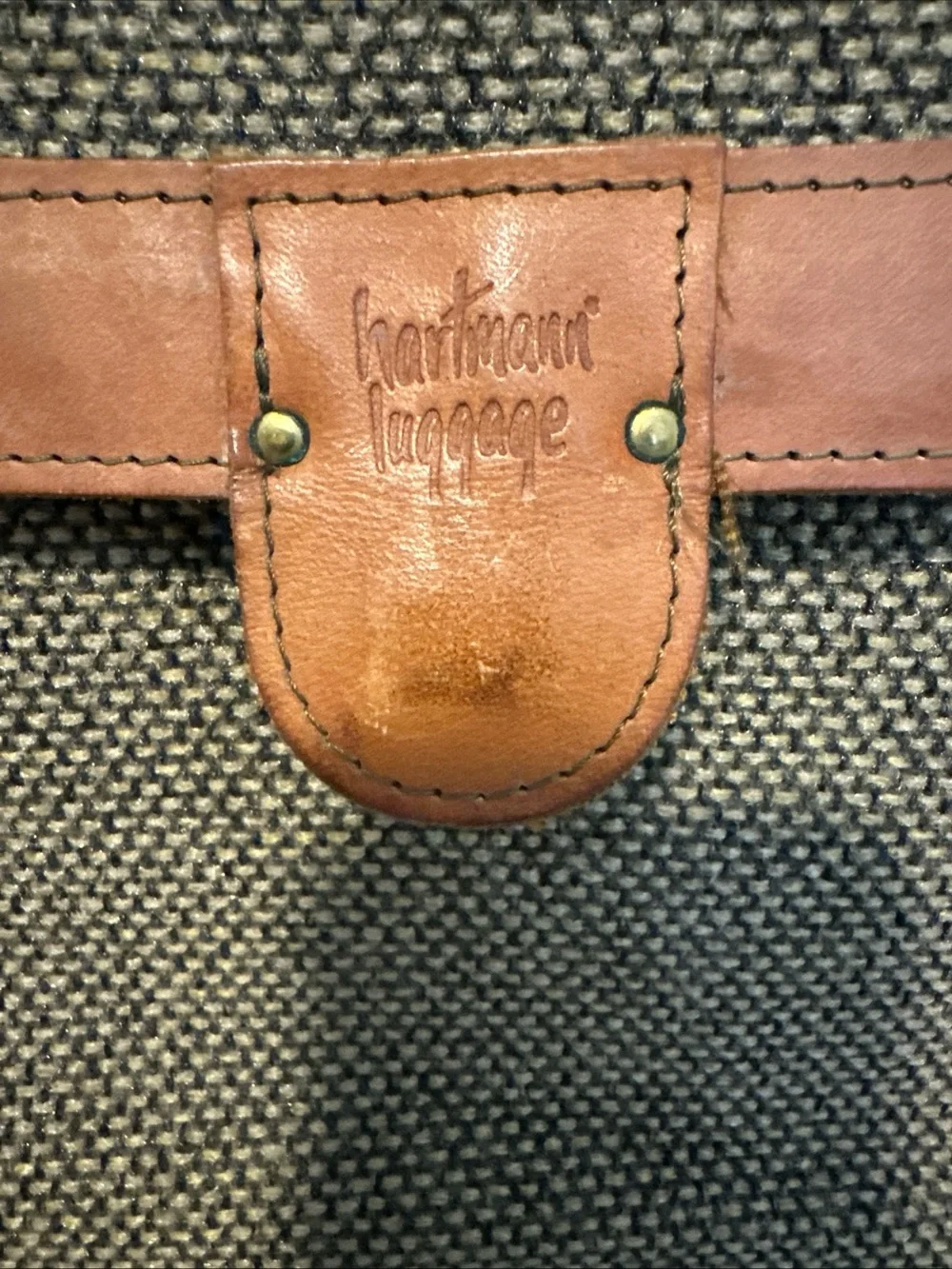 Hartmann Canvas twill Leather trim carry on travel bag with shoulder strap